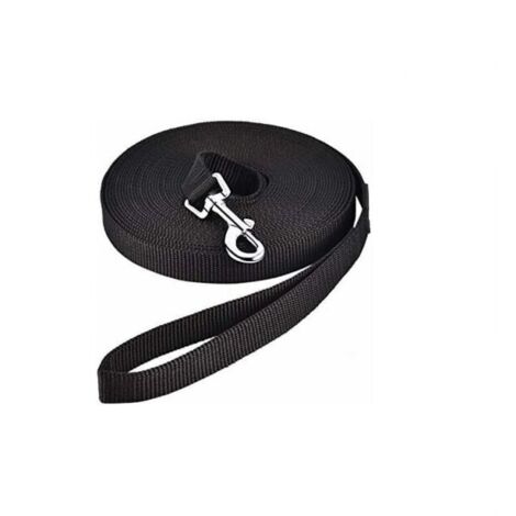 Dog Leash (10m, Black), Training Leash with Handle, Long Dog Leash, Hands-Free Nylon Loop for Small Large Dogs, Pets, Walking, Jogging (1/5)