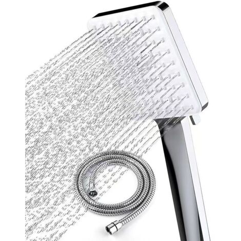 Large square shower, single lever control, high pressure shower with 6 shower modes, chrome (1/5)