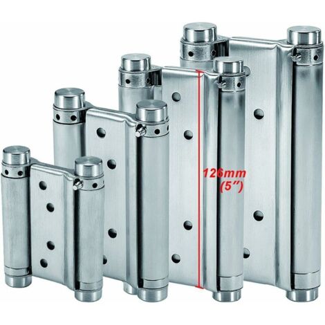 Stainless Steel Double Acting Spring Hinges (126mm) for Swing Doors, Self-Close Hinges for Living Room, Cafe, Bar, Pub, Counter and Furniture Doors, Up to 25kg (2 pcs) (1/5)