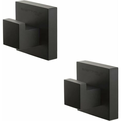 32S1-B Black Towel Hooks, Set of 2, Black Bathroom and Kitchen Hooks, Coat Hooks, Kitchen Towel Hooks (1/5)