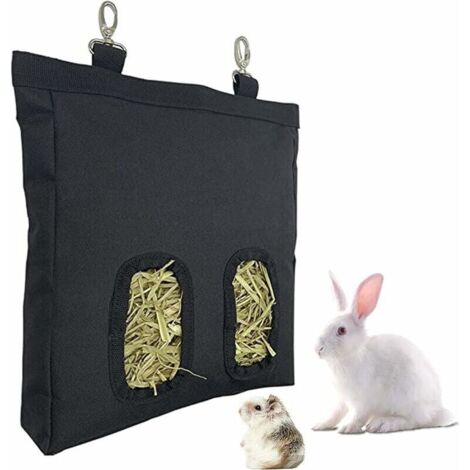 Black Hanging Hay Rack Feeder, Suitable for Rabbits, Guinea Pigs, Chinchillas and Other Pets