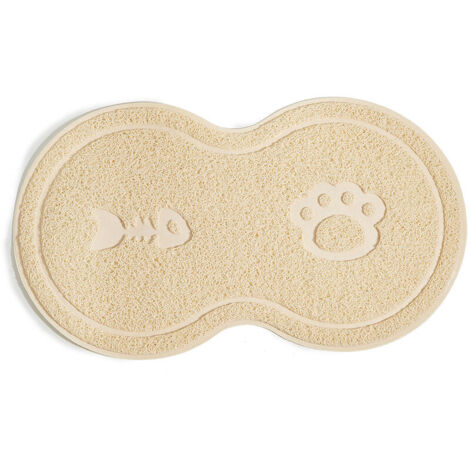 Silicone Cat Feeding Mat, Waterproof and Non-Slip Placemat for Dogs and Cats, Water Bowl Design - White, 45 x 25 cm