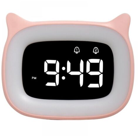 Educational Alarm Clock with LED Night Light, Kids Room Alarm Clock, Day and Night Sleep Light, Snooze Function, 5 Colors, 18 Music Tracks, 2 Alarms, for Girls and Boys