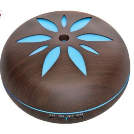550ml Ultrasonic Aromatherapy Diffuser, Humidifier, 7-Color LED Light Strip, Dark Wood (1/4)