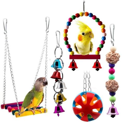 Pcs Parrot Chew Toys, Bird Cage Decoration, Parakeet Toy, Parrot Toy, Bird Cage Swing, Bird Toy (1/5)