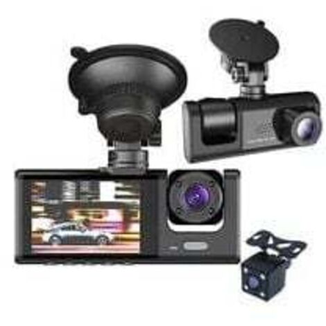 3-Camera Car DVR, 3-Channel Dashcam, HD 1080p, Front and Rear Camera, Interior Camera, Night Vision (1/4)