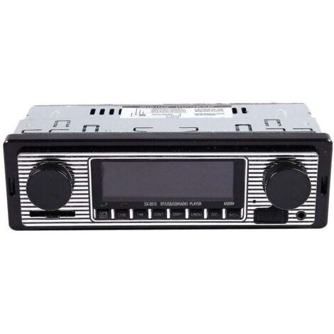Vintage Style Bluetooth Car Radio, MP3 Player, Stereo System with USB and AUX Connection, Vintage Car Radio Audio