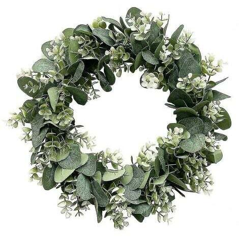 Country style eucalyptus wreath, green door wreath