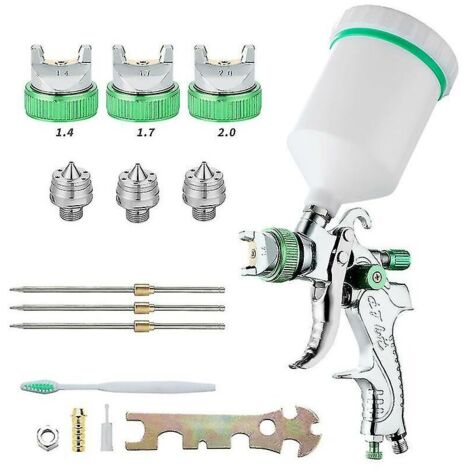 Professional 600cc HVLP High Pressure Paint Spray Gun Set with 3 Nozzles (1.4mm/1.7mm/2.0mm) (1/5)