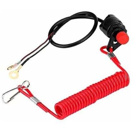 Universal Emergency Stop Switch, Safety Stop Button, Automatic Switch for Lawn Mowers and Outboard Motors with Tie Down Rope (1/5)