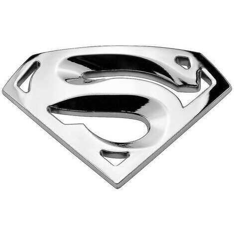 3D Superman Logo Emblem Stainless Steel Chrome Car Sticker Metal Auto Styling Accessory (2 Pack) Silver (1/3)