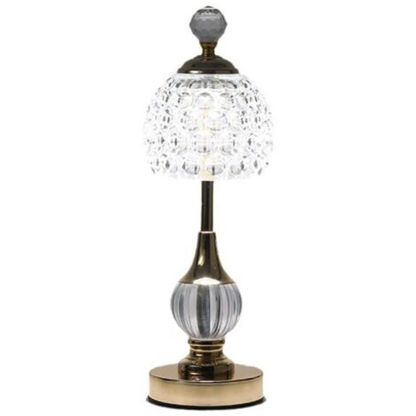 Cordless Crystal Table Lamp – 3 Colors – Vintage LED Table Lamp – Cordless LED Table Lamp – Battery Operated Table Lamp – Dimmable [Energy Class] (1/5)