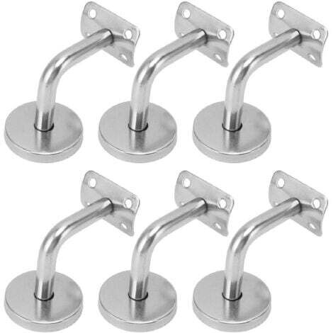 Handrail Bracket, 6 Pieces 304 Stainless Steel Stair Handrail Brackets for Home Use (1/4)
