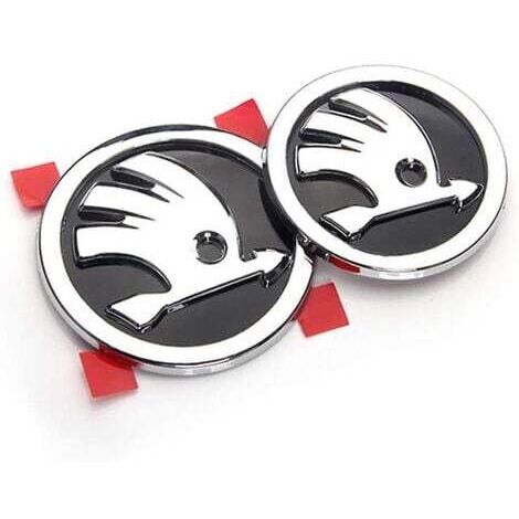 2-piece 3D metal grille emblem sticker for car body decoration in the style of Skoda logo (1/3)