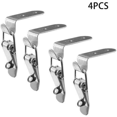 Stainless Steel 90 Degree Duckbill Eye Spring Hooks with Locking Mechanism, Toggle Latch, Silver Tone Hook Clasp (1/3)