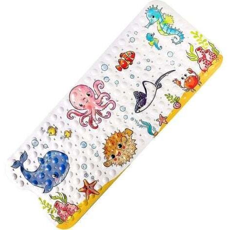 Xqday Baby Bath Mat – (100cm x 40cm) Ocean Themed Bath Mat with 200 Suction Cups (Gift Idea) (1/4)
