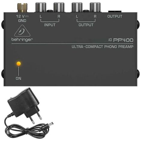 CTMW Phono Turntable Preamplifier – Mini Electronic Stereo Audio Preamplifier with RCA Input, RCA Output and Low Noise Operation, 12 Volt Power Supply