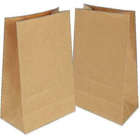 100 pcs Kraft Paper Bags, 9 x 18 x 5.5cm Small Paper Bags, Gift Bags Made of 100% Recycled Kraft Paper (Brown)