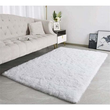 Modern, flauschige Wohnzimmerteppiche, geeignet für Kinderzimmer, Wohnaccessories, Schlafzimmer, Inneneinrichtung, ultraweicher Teppich (white, 80 x 120 cm)