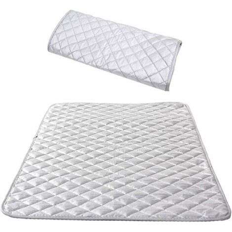 Isoliertes Bügelbrett, Dampfbügelbezug, tragbare Bügelmatte aus Baumwolle für Waschmaschine, Trockner, Reisen und Zuhause, silber, 48 x 85 cm (1 Stück)
