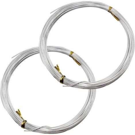 mm Aluminiumdrahtrollen, flexibler Metalldraht, Eisendraht, geeignet zum Basteln von Armbändern, Halsketten, Perlen usw. (silberweiß)