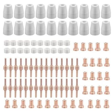 120 Pieces PT31 Plasma Cutter Consumables Parkside Cut 30 40 50 Plasma Cutter Consumables Plasma Cutter Accessory Electrode Tip Nozzle