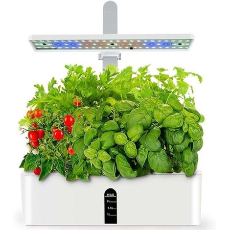 Hydroponic Growing System, 9-Pod Smart Garden with Height-Adjustable LED Grow Light, Automatic Timer, Water Lack Alarm, Garden Germination Kit