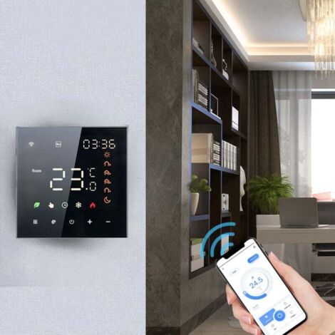 Smart WiFi thermostat, voice control, 3A programmable digital LCD ...