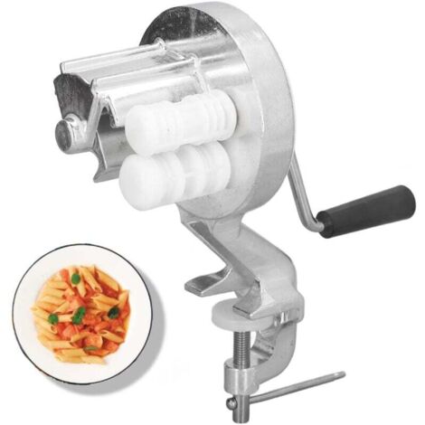 Aluminum Alloy and Stainless Steel Macaroni Press Machine, Manual Hand Crank Noodle Press for Making Noodles and Fettuccine