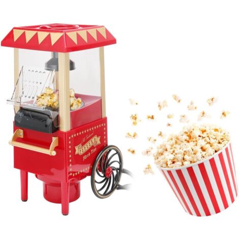 Automatic Popcorn Maker, Retro Red Model, Household Popcorn Maker for Birthdays, Parties, and Gifts