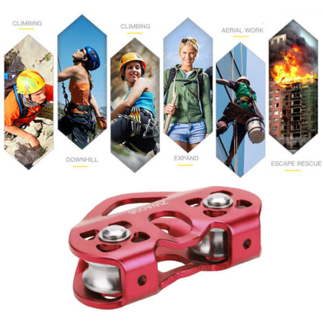 30KN double pulley zip line rescue cable trolley outdoor climbing ...