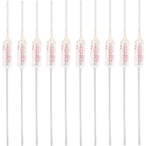 Jeffergarden 10 Pieces Thermal Fuses 10A 250V, Metal Shell Thermal Fuse Cutoff, Temperature Fuse (192°C)
