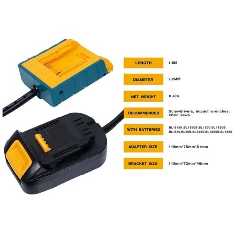 Battery extension cord. Tool interface extension cable. Suitable for ...