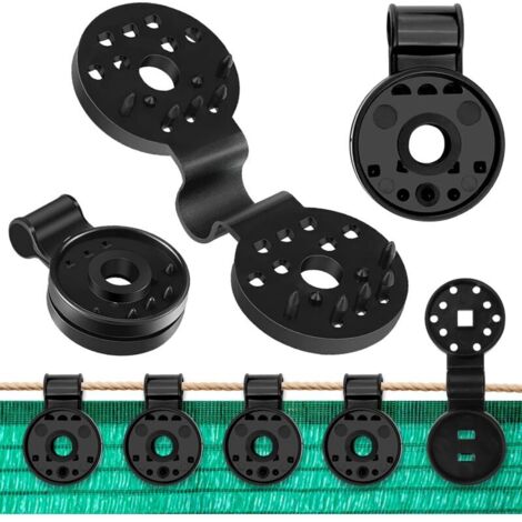 100 Pieces Plastic Clips for Shade Sails, Privacy Screen Fixing Clips, Special Clip with Eyelet for Shade Sails, Pergolas, Greenhouses and Sun Protection Tarpaulin Fasteners