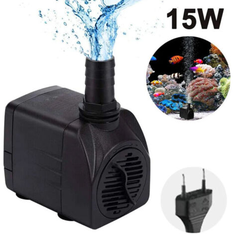 Ultra-quiet submersible fountain pump with 1.52 m cable and 1 nozzle for aquariums, fish ponds, statues and hydroponics, 15 W.