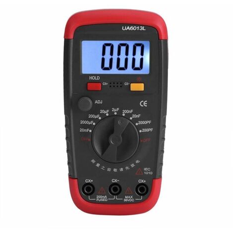 Professional Capacitance Meter, Digital Capacitor Tester 0.1 pF - 20000uF with LCD Backlight and Protective Jacket Max 1999 (1/5)
