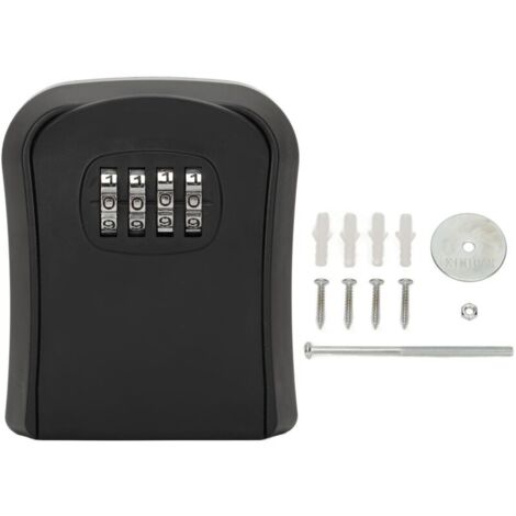 Waterproof Key Storage Box, Secure Combination Lock Box, Rustproof and Wear-Resistant for Home (Black) A (1/5)