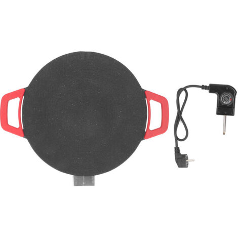 Round Korean-style barbecue pan, 30cm, non-stick, versatile, smokeless, for home use, EU plug, 220V