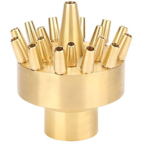 Riuulity Brass Fountain Spray Nozzle, Water Fountain Nozzle Sprinkler Head for 1in Female Thread Garden
