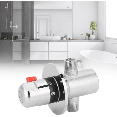 G1/2 Thermostatic Mixing Valve Solar Water Heater Mixing Control Valve Thermostat Control--