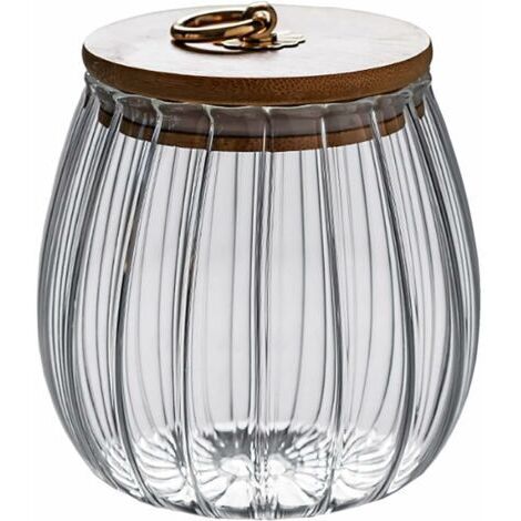 750ml clear glass jar with airtight acacia wood lid for coffee, tea, spices, sugar, biscuits, nuts--