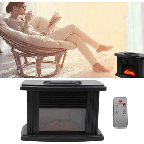 Space Heater, Realistic Chimney Design, 1000W, LED Temperature Display, PTC, Fast Heating, Portable for Home, Bedroom, Office, EU Plug 220V