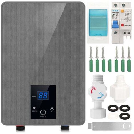 5.5KW 220V Chauffe-eau électriques Mini Chauffe-eau Instantané avec Affichage de LED pour Cuisine et Salle de Bain, Chauffage Rapide (1/4)