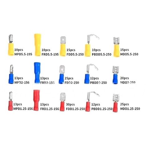 Set of crimped terminal blocks of 236 pieces, easy tube connector block ...
