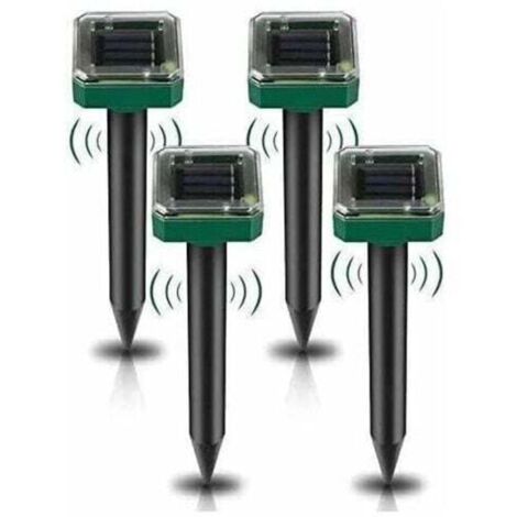 Set of 4 topos repellents with solar energy - Ultrasonic repellent for topos - Elimination of topos with solar energy for topos, snakes, topillos, tuzas and other animals