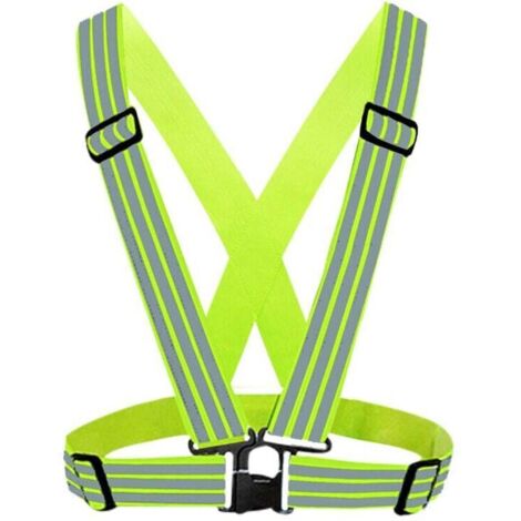 High visibility reflective safety vest, set of 2 pieces, adjustable safety vest for correr, and on bikes and motorbikes.