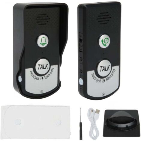 Timbre con voice intercom (2 units), 1000 m USB charging, intelligent wireless remote control, waterproof, for home and office - ANPVIZ (1/4)