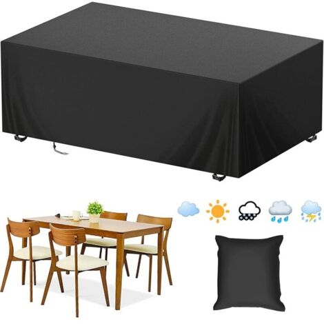 Protective cover for garden table, cover for garden furniture, corded steel, Oxford 210D fabric, robust, protection against rain, pollution and rain. (1/4)