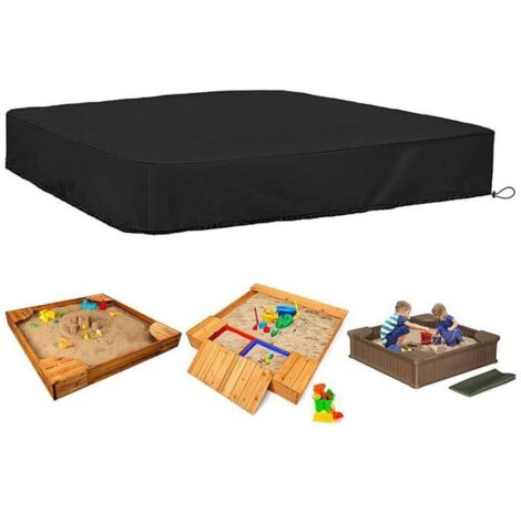 Funda cuadrada impermeable para arenero con cordón, 190T: 150 x 150 x 20 cm (1/4)