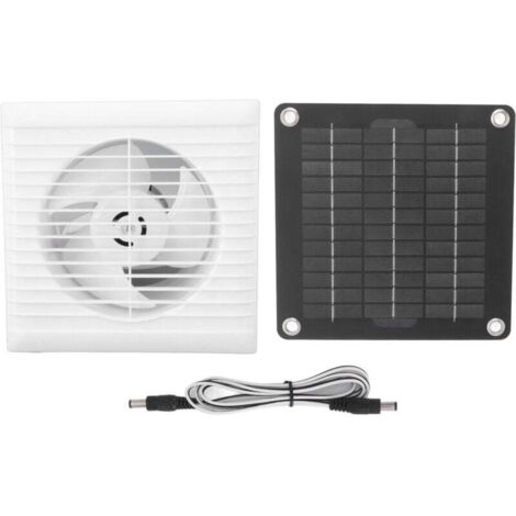 Solar extractor of 6 pulgadas, water resistant IP67, with solar panel of 10 W and 12 V, safe for gallineros, cobertizos and pet houses. (1/4)